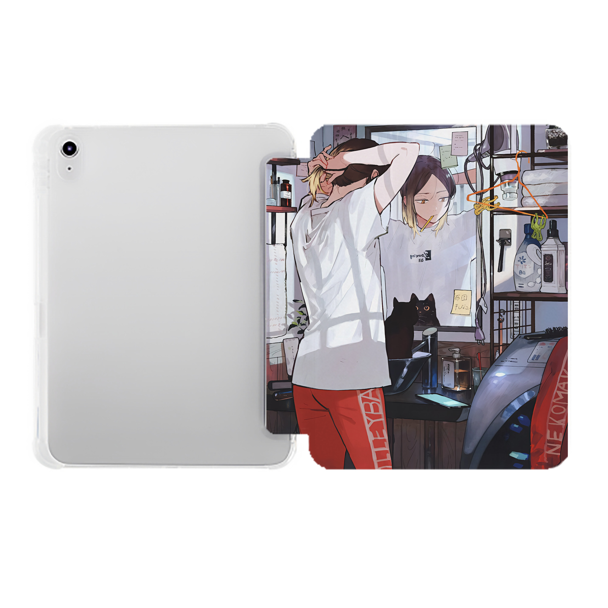 （画像用） ハイキュー!! Haikyu!! IPad ケース ペン収納付き 三つ折りスタンド PUレザー×シリコン 対応機種9.5/10.5/10.9インチ